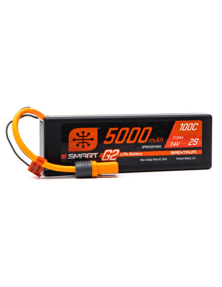 7.4V 5000mAh 2S 100C Smart G2 Hardcase LiPo Battery: IC5