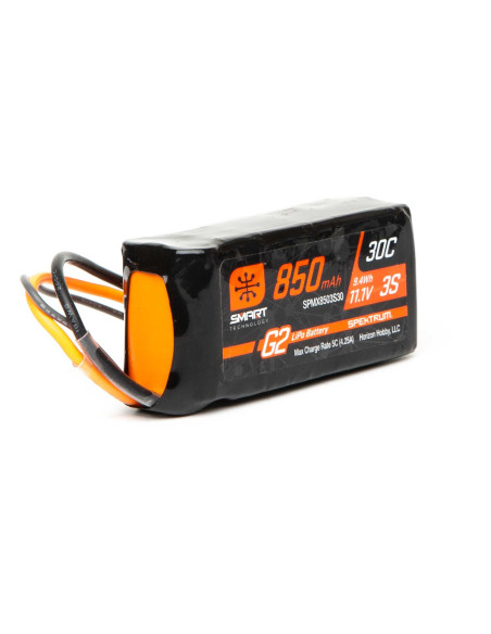 11.1V 850mAh 3S 30C Smart G2 LiPo Battery: IC2