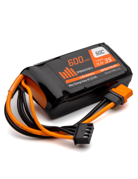 11.1V 600mAh 3S 50C LiPo Battery: IC2