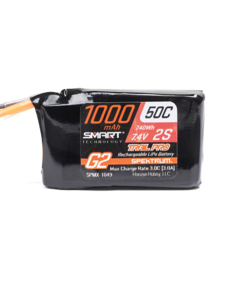 7.4V 1000mAh 2S 50C Smart G2 Trail Pro LiPo Battery: IC2