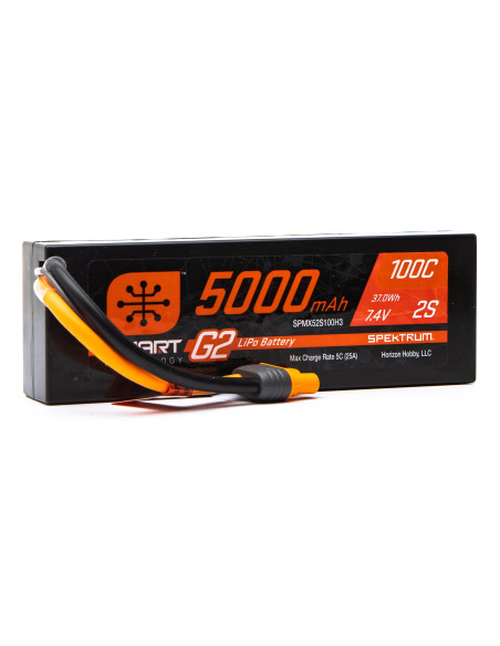 7.4V 5000mAh 2S 100C Smart G2 Hardcase LiPo Battery: IC3