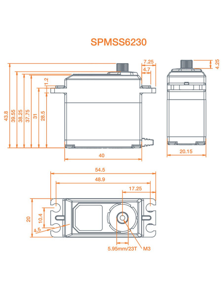 S6230 Standard Digital High Torque Metal Gear Surface Servo