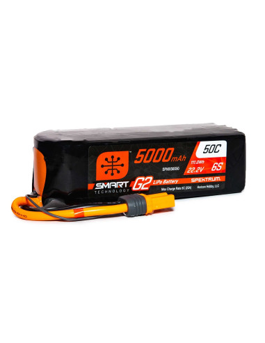 22.2V 5000mAh 6S 50C Smart G2 LiPo Battery: IC5