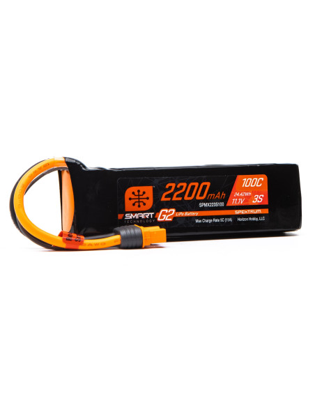 11.1V 2200mAh 3S 100C Smart G2 LiPo Battery: IC3