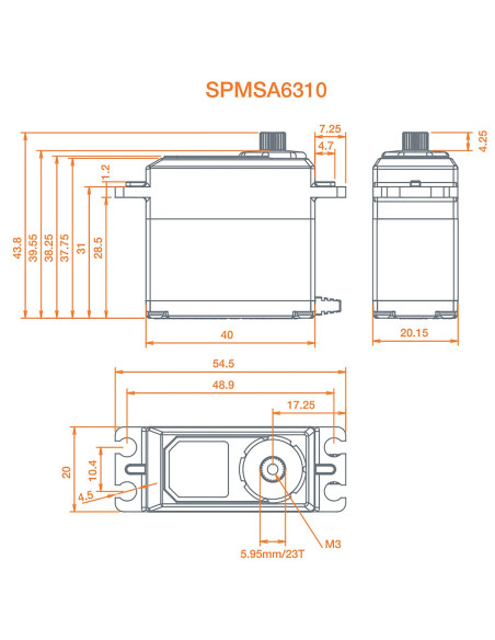 A6310 Standard Digital HV High Torque Brushless Metal Gear Aircraft Servo