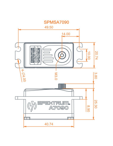 A7090 Brushless Low Profile Metal Gear HV Servo