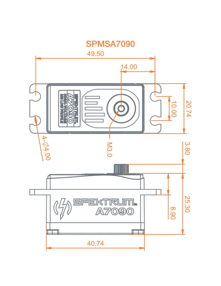 A7090 Brushless Low Profile Metal Gear HV Servo