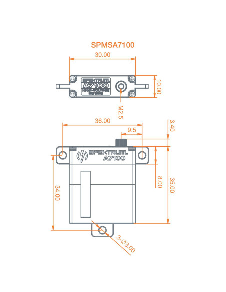 A7100 MT-MS Metal Gear HV Wing Servo