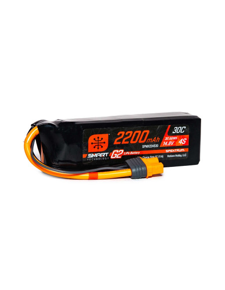 14.8V 2200mAh 4S 30C Smart G2 LiPo Battery: IC3