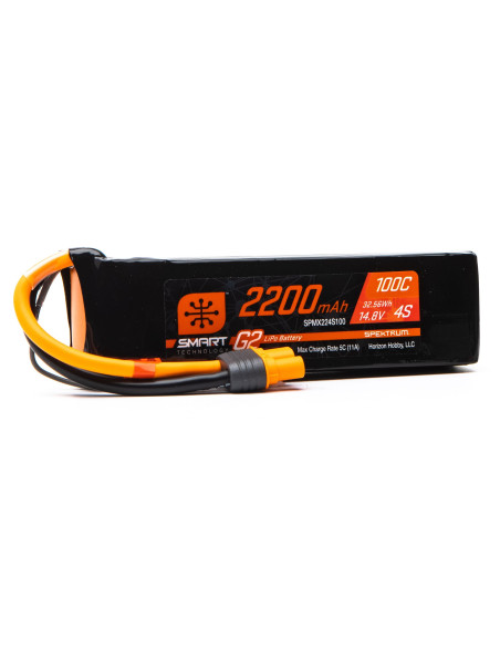 14.8V 2200mAh 4S 100C Smart G2 LiPo Battery: IC3