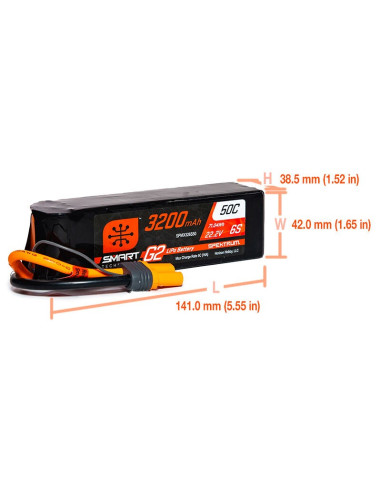 22.2V 3200mAh 6S 50C Smart G2 LiPo Battery: IC5