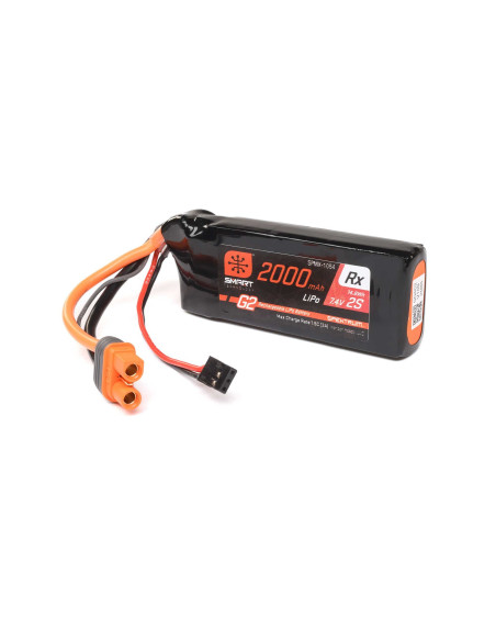 7.4V 2000mAh 2S 15C Smart G2 Receiver LiPo Battery: IC3