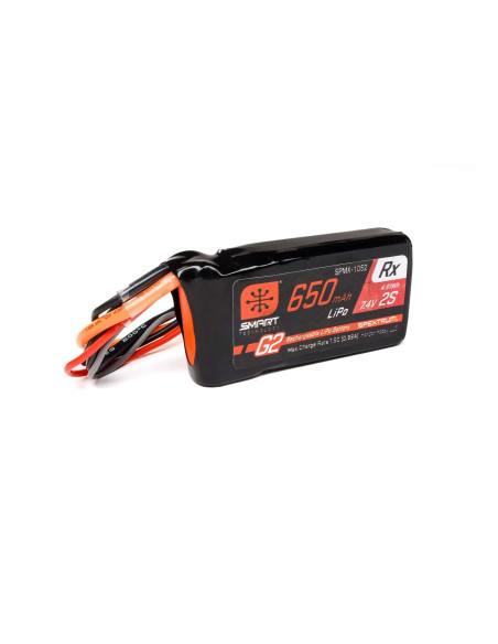 7.4V 650mAh 2S 15C Smart G2 Receiver LiPo Battery: IC3