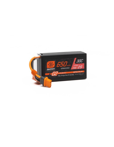7.4V 650mAh 2S Smart G2 Hardcase 30C LiPo: IC2