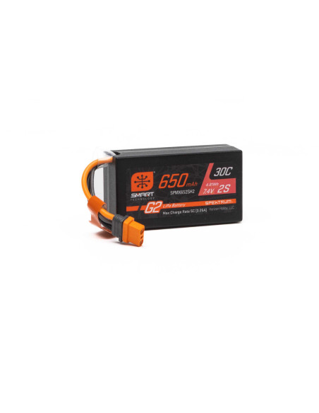7.4V 650mAh 2S Smart G2 Hardcase 30C LiPo: IC2