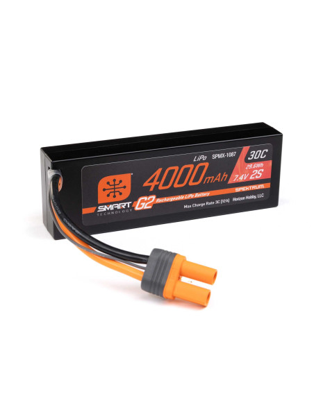 7.4V 4000mAh 2S 30C Smart G2 Hardcase LiPo Battery: IC5