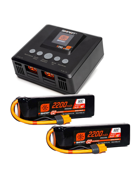 Smart Powerstage Air Bundle: G2 2200mAh 4S 50C LiPo IC3 & S250 Charger (2)