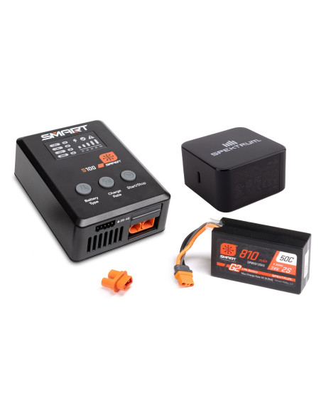 Smart Powerstage Surface Bundle: 810mAh 2S 50C LiPo Battery (IC2) - S100 Charger - 65W Power Supply - Adapter