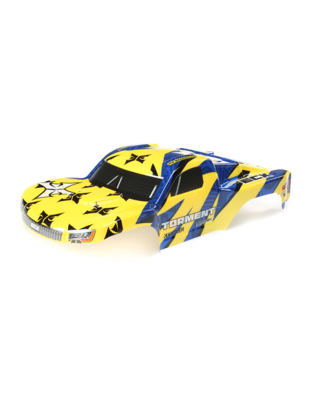 1-10 Painted Body  Yellow-Blue: 1-10 2WD Torment