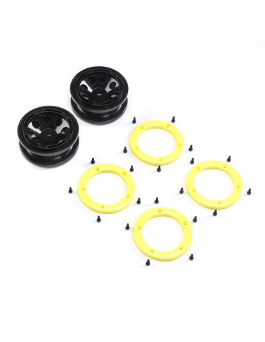 FR-RR Wheel with Beadlock Black-Yellow: Temper G2
