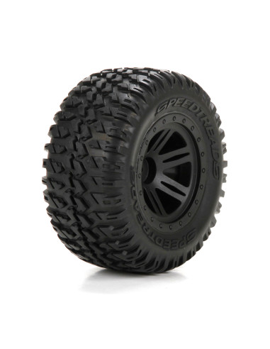 Front-Rear Tire  Premounted  Black Wheel (2):...
