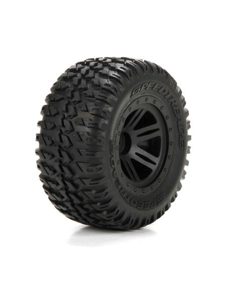 Front-Rear Tire  Premounted  Black Wheel (2): 1-10 AMP MT-DB