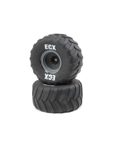 Right-Left Premounted Tire  Gray Wheel (2):...