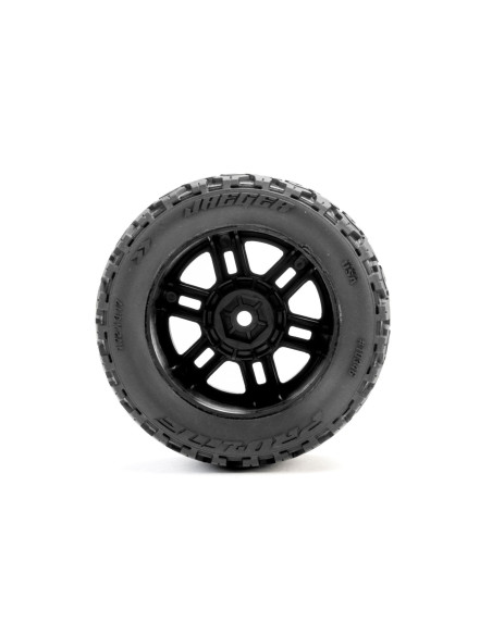 Jaeger Front-Rear MT Tires MTD 12mm Black Split Six (2): ARRMA MINI KRATON