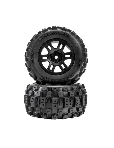 Badlands Front-Rear Tires MTD 12mm Black Split Six (2): ARRMA MINI KRATON