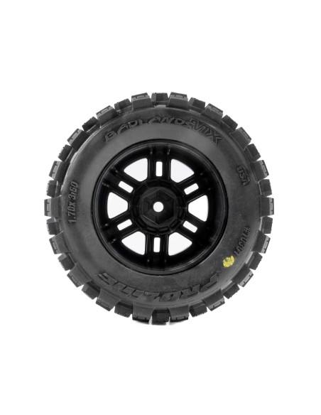 Badlands Front-Rear Tires MTD 12mm Black Split Six (2): ARRMA MINI KRATON