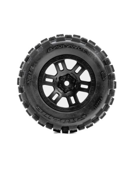 Badlands Front-Rear Tires MTD 12mm Black Split Six (2): ARRMA MINI KRATON