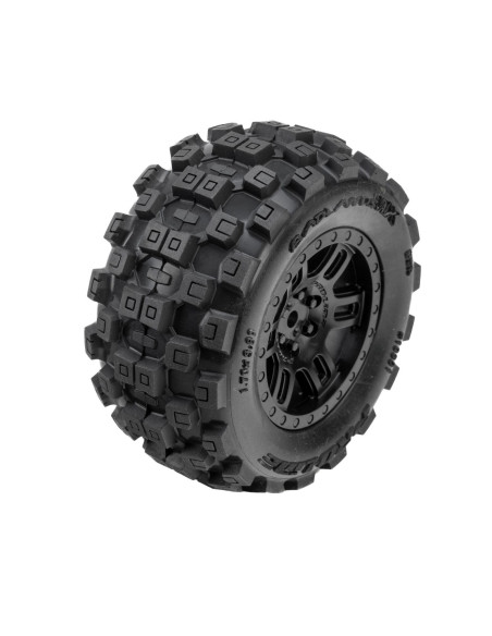Badlands Front-Rear Tires MTD 12mm Black Split Six (2): ARRMA MINI KRATON
