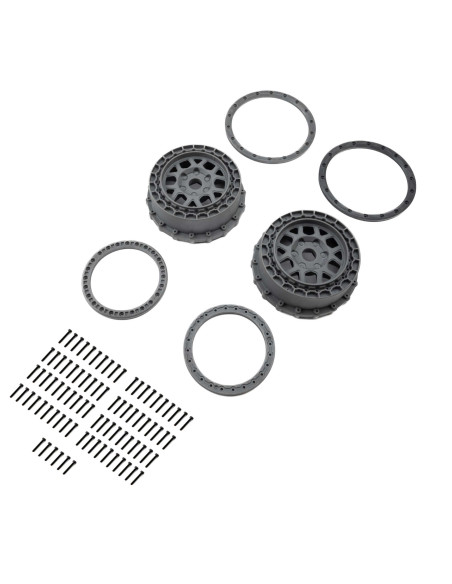 Wheel and Beadlock Set  Gray (2): 5IVE-T 3.0