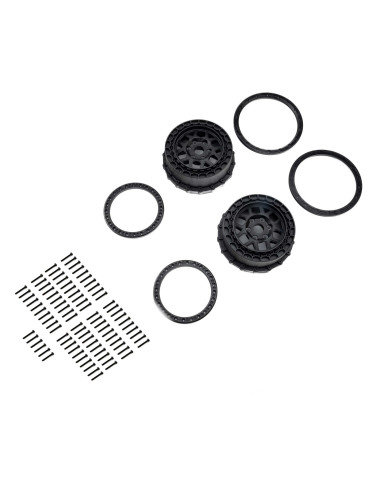 Wheel and Beadlock Set  Black (2): 5IVE-T 3.0