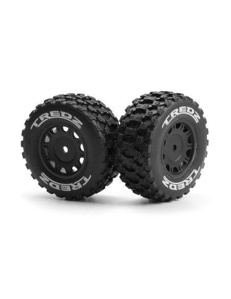 Assembled Wheel & Tyre Set (Black-2pcs)