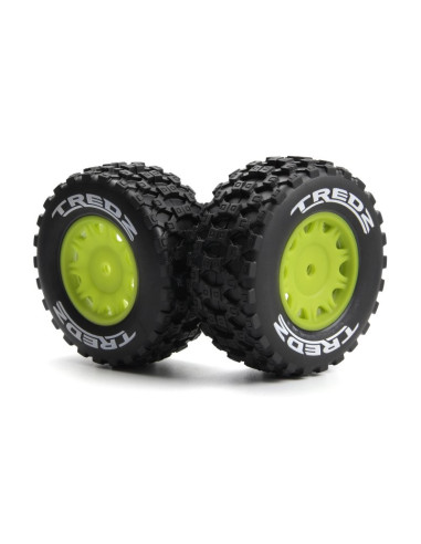 Assembled Wheel & Tyre Set (Fluoro Green-2pcs)