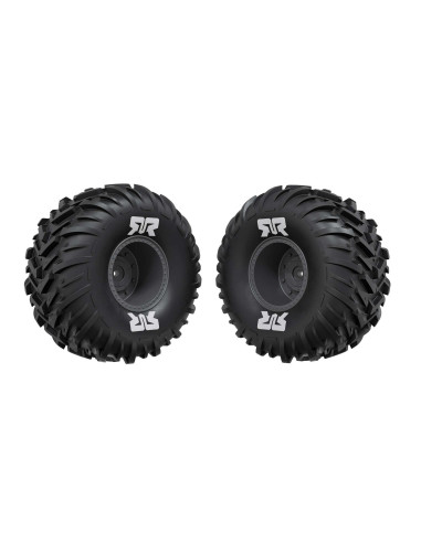 dBoots Cut Chevron MT Tire Set Glued  Gun metal