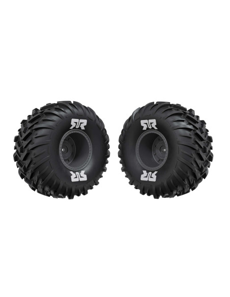 dBoots Cut Chevron MT Tire Set Glued  Gun metal