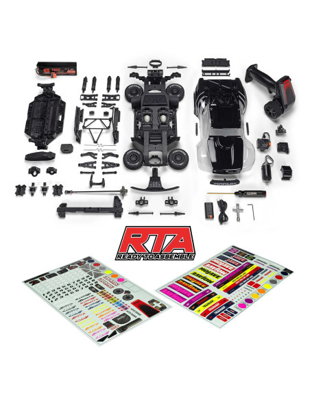 1-16 MOJAVE GROM 4X4 RTA KIT Brushed Desert Truck (Battery & Charger Included)  Clear-Black