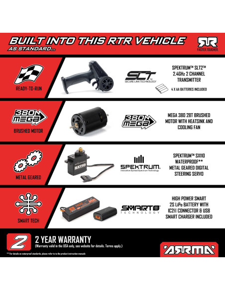 1-16 MOJAVE GROM 4X4 RTA KIT Brushed Desert Truck (Battery & Charger Included)  Clear-Black
