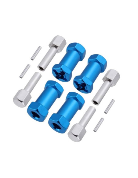Adaptador 20mm Hexágono 12mm en aluminio Azul (4u)