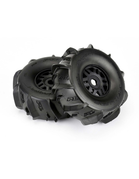 Pro-Line Racing 1-7 Dumont Fr-Rr Sand-Snow Mojave Tires Mounted 17mm Blk Whls (2)