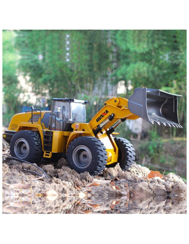 Bulldozer Retroexcavadora 1583 1/14 Metálica Huina