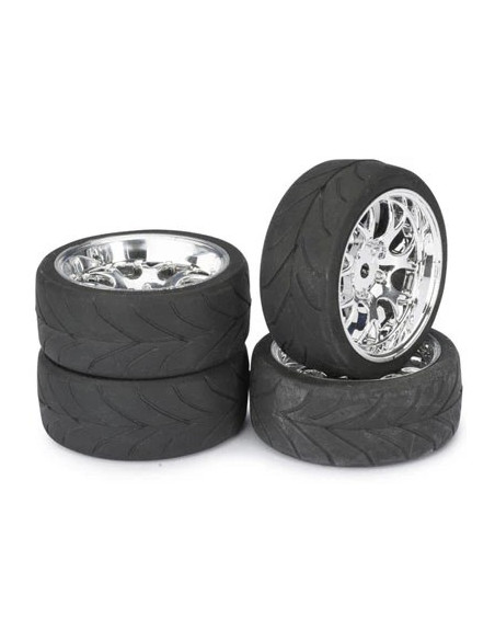 Wheel Set Onroad LP "Comb / Profile" chrome 1:10 (4 pcs)