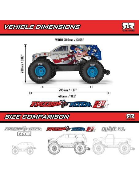 ARRMA 1-10 FREEDOM FLYER 223S 2WD RTR Brushless Monster Truck (Battery & Charger Included) ARRMA 1-10 FREEDOM FLYER 223S