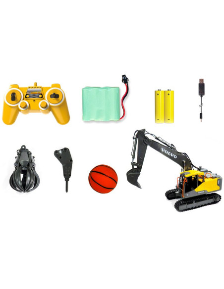 Excavadora VOLVO 50315 1/14 Pala metálica + Pinza+Martillo