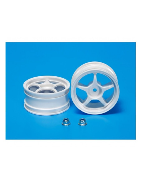 Llantas 1/10 de 5 radios blancas 26 mm Tamiya (2)