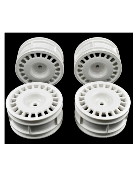 Llantas 1/10 Rally Dish Wheel blanco (4) 26mm/+2 Tamiya