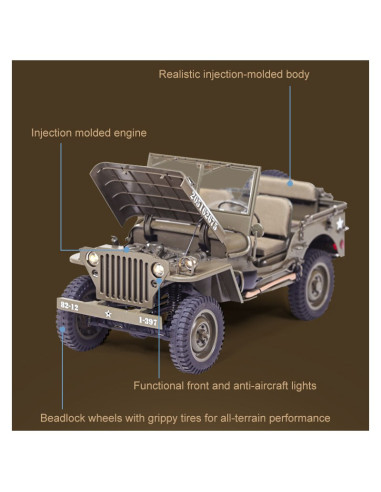 Jeep willys RC 1/6 1941 MB scaler ARTR (RS...
