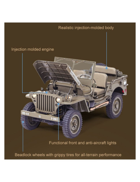 Jeep willys RC 1/6 1941 MB scaler ARTR (RS version)